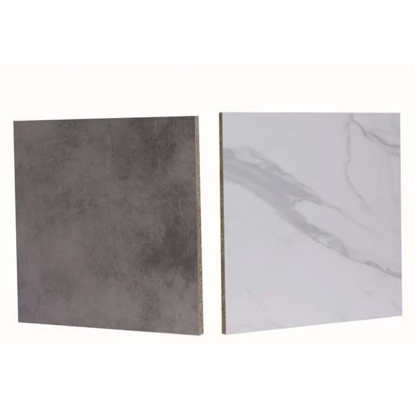 Crédence stratifié marbre blanc / Blanc | Gris / argent