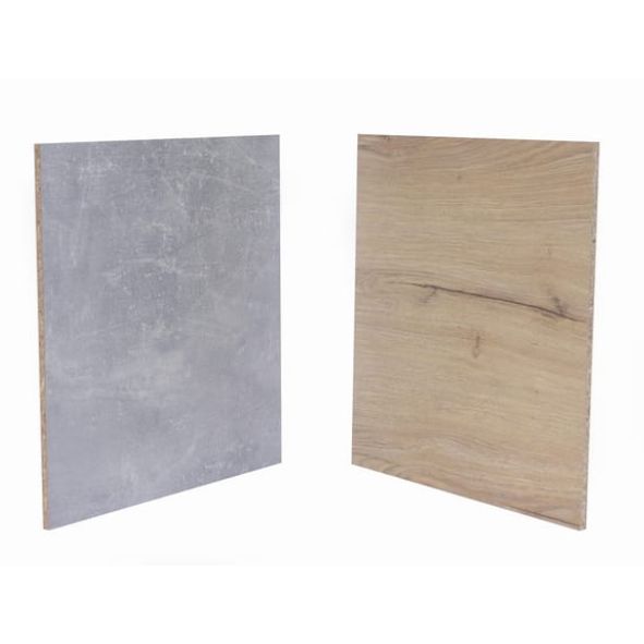 Crédence stratifié Marron | Gris / argent